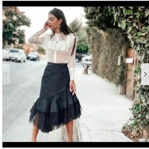 Sandra Mansour H&M Midi Black Skirt Limited Edition, Size 6